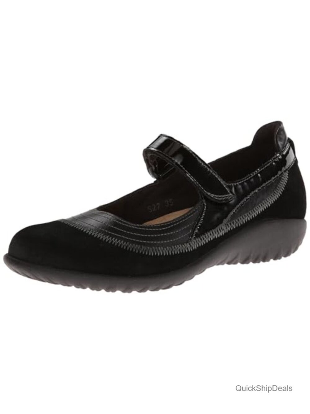 Women's Mary Jane Flat Cork Latex Footbed Hook and Loop Adjustable
